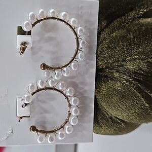 White pearl earrings